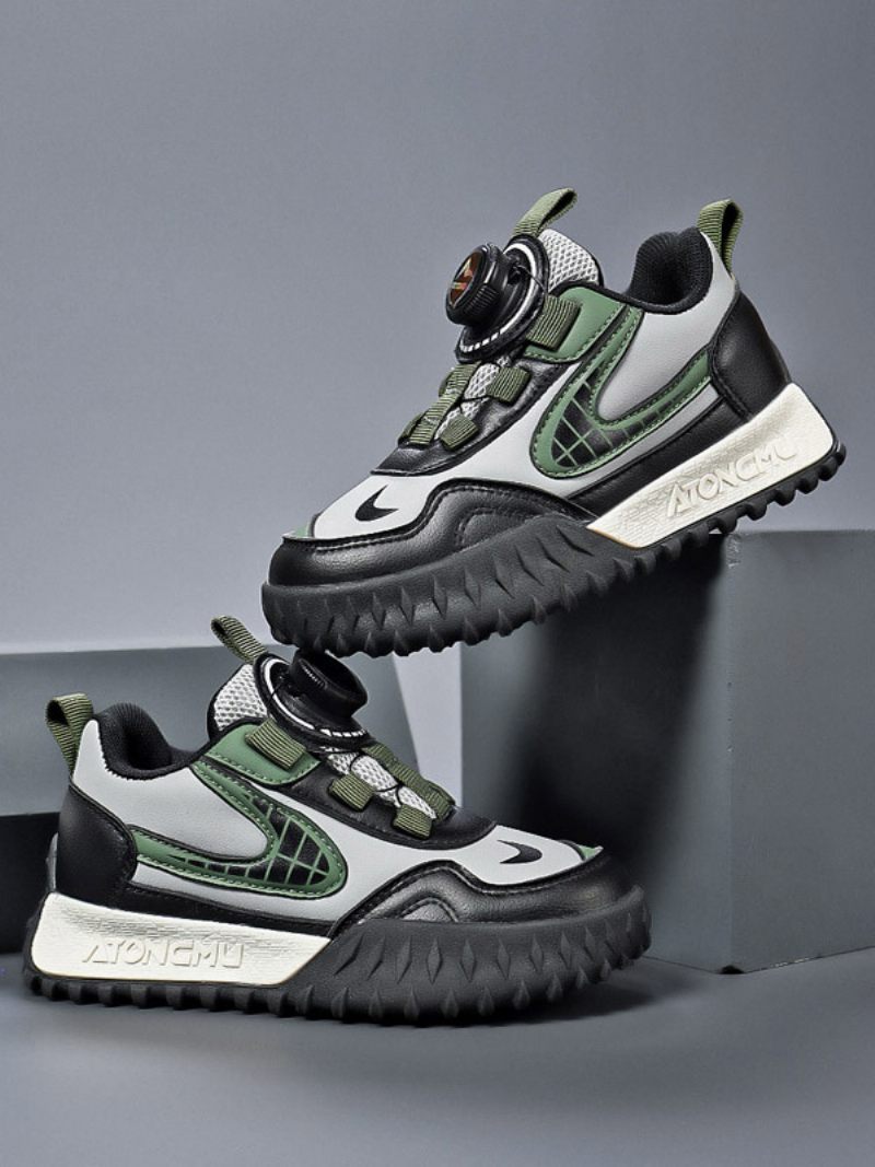 Black Roudn Toe Lasten Tennarit - Hunter Green