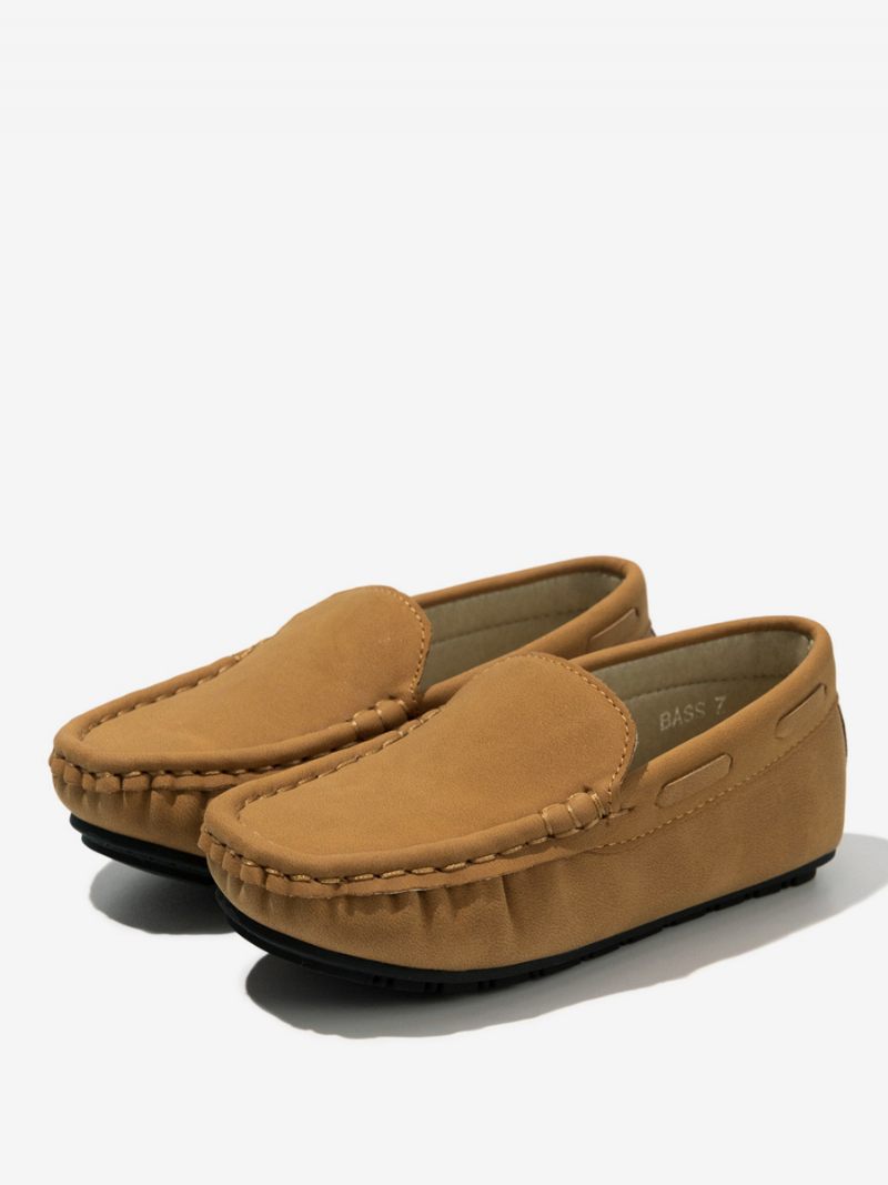 Poikien Juhlakengät Harmaa Pyöreävarpaiset Lasten Loaferit - Khaki