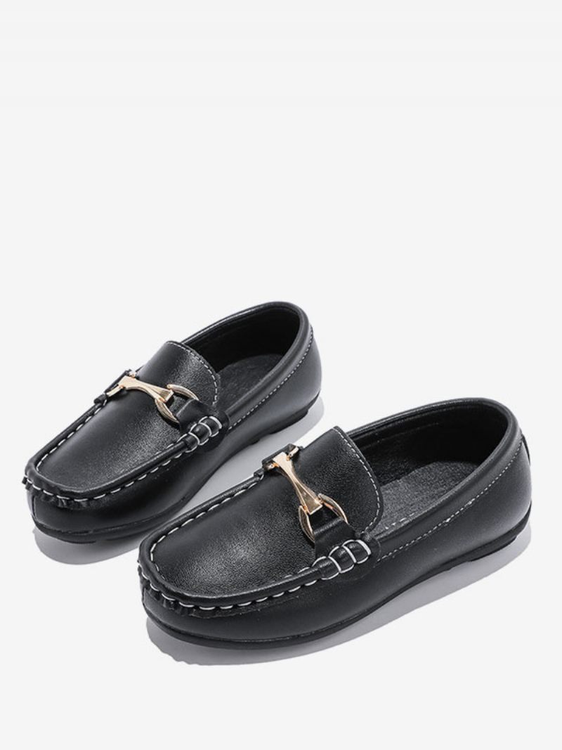 Poikien Loaferit -kengät Musta Pyöreä Toe Slip On Causal Loafers