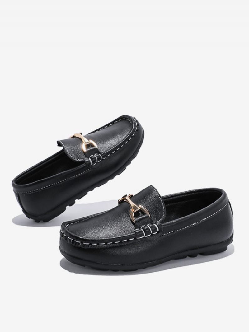 Poikien Loaferit -kengät Musta Pyöreä Toe Slip On Causal Loafers - Musta