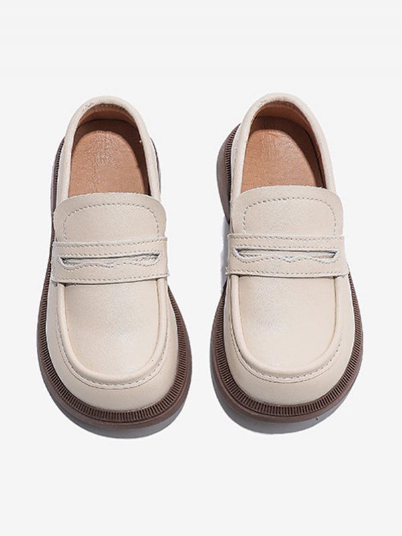 Poikien Loaferit -kengät Valkoinen Pyöreä Toe Slip On Causal Party Pojalle - Beige