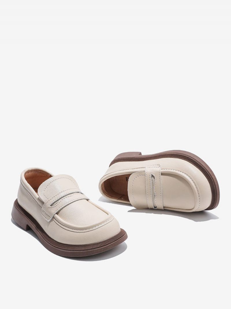 Poikien Loaferit -kengät Valkoinen Pyöreä Toe Slip On Causal Party Pojalle - Beige