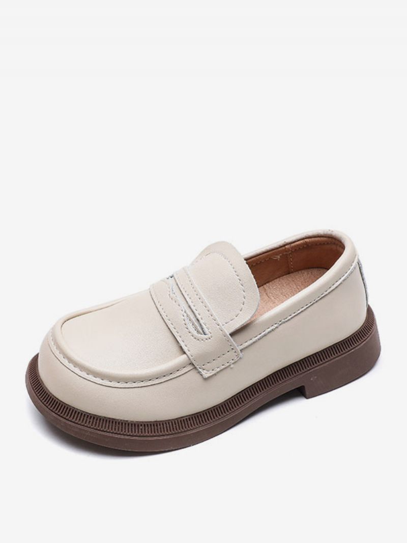 Poikien Loaferit -kengät Valkoinen Pyöreä Toe Slip On Causal Party Pojalle - Beige