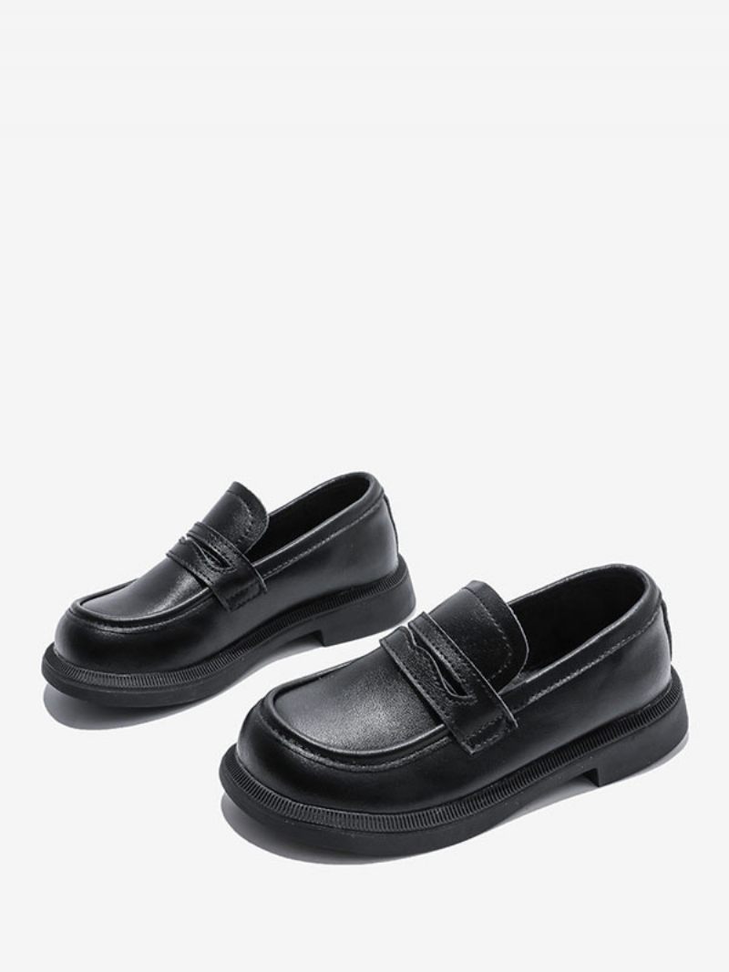 Poikien Loaferit -kengät Valkoinen Pyöreä Toe Slip On Causal Party Pojalle - Musta