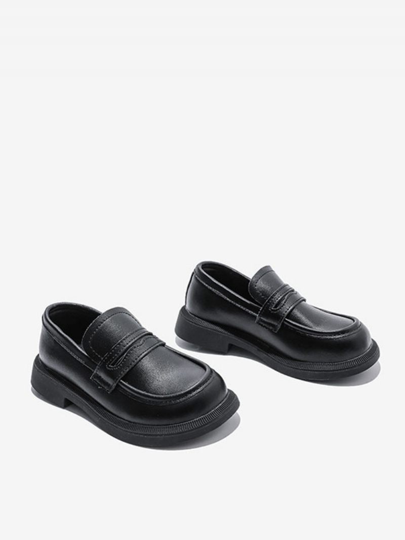 Poikien Loaferit -kengät Valkoinen Pyöreä Toe Slip On Causal Party Pojalle - Musta