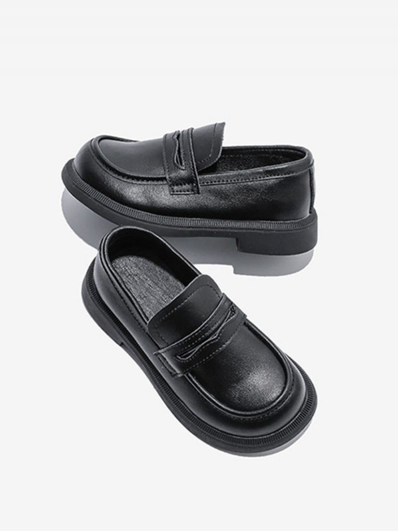 Poikien Loaferit -kengät Valkoinen Pyöreä Toe Slip On Causal Party Pojalle - Musta