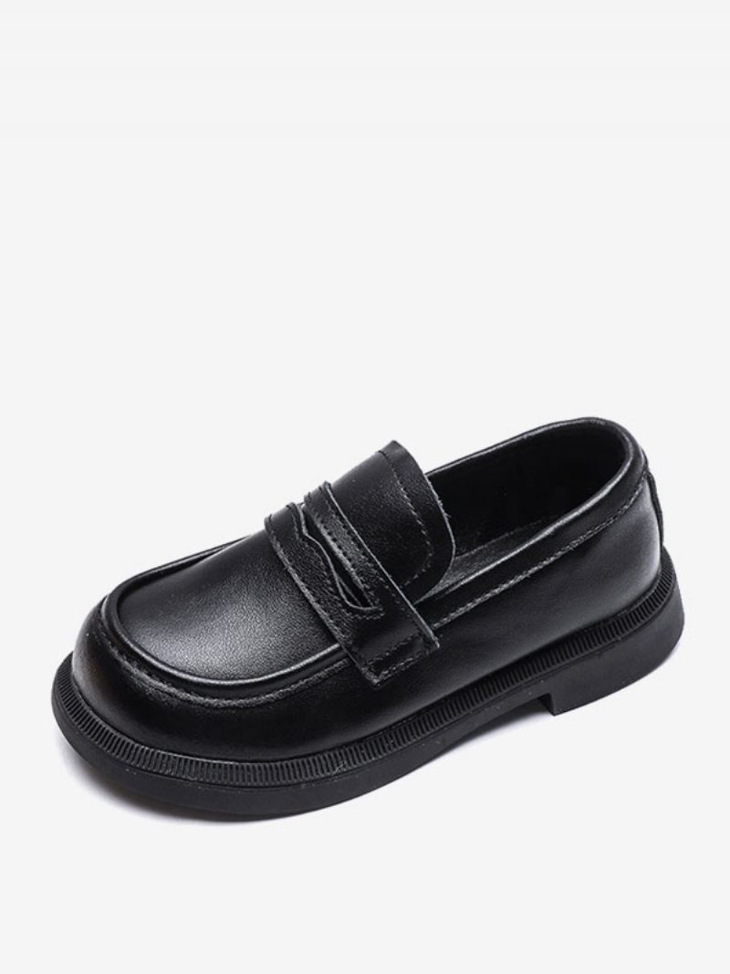 Poikien Loaferit -kengät Valkoinen Pyöreä Toe Slip On Causal Party Pojalle - Musta