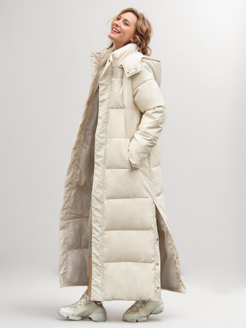 Puffer Coats Ecru White Winter Pitkät Päällysvaatteet Naisille