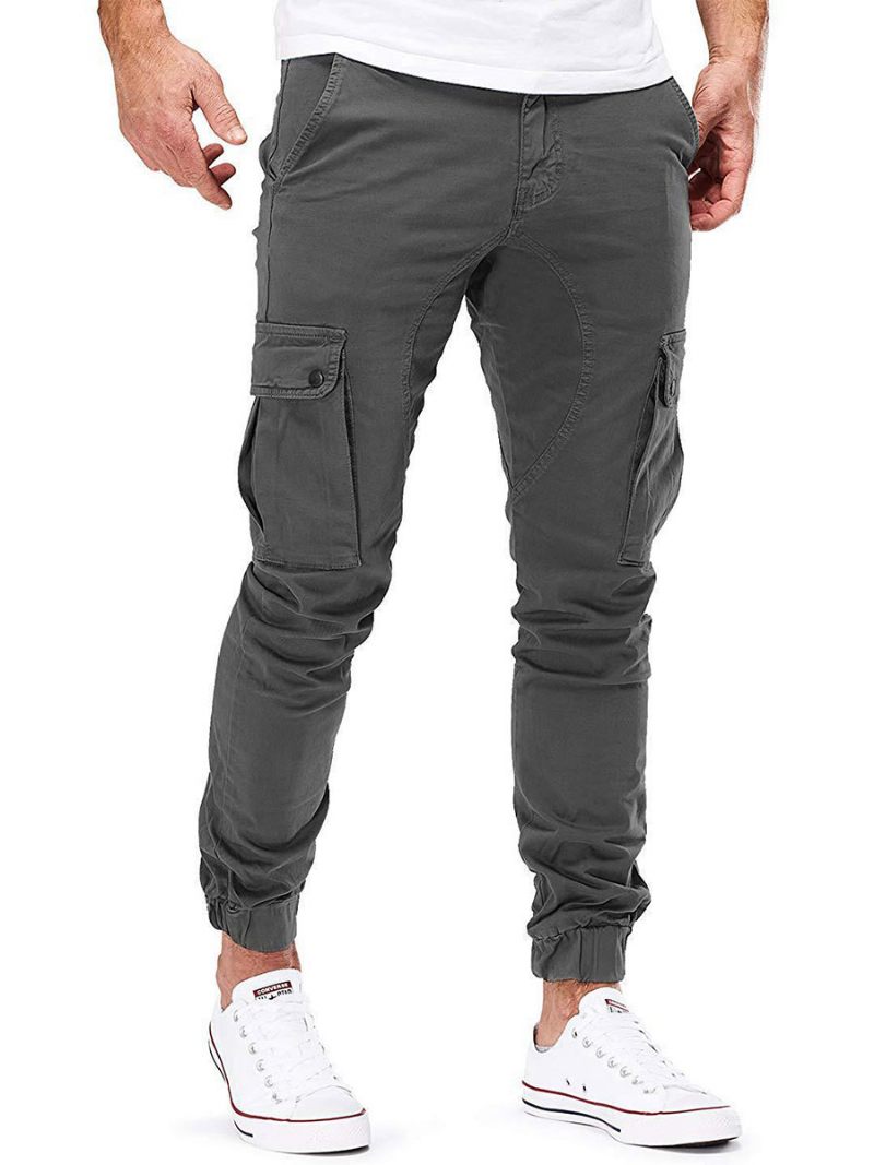 Miesten Housut Rento Kartiomaiset Lenkkeilyhousut Hunter Green Pants - Deep Grey