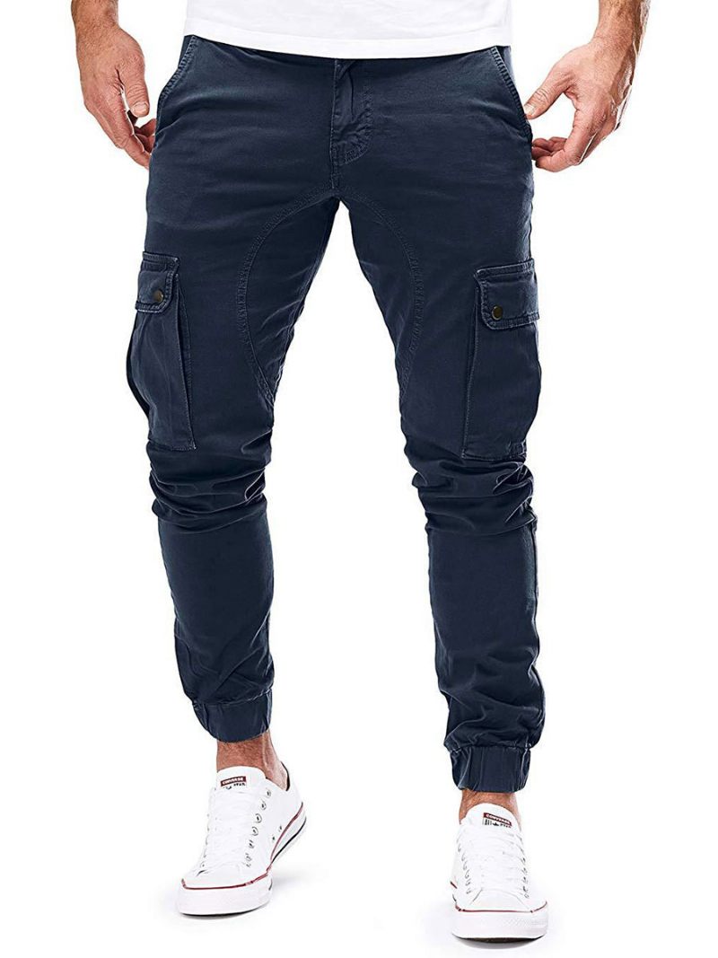 Miesten Housut Rento Kartiomaiset Lenkkeilyhousut Hunter Green Pants - Dark Navy