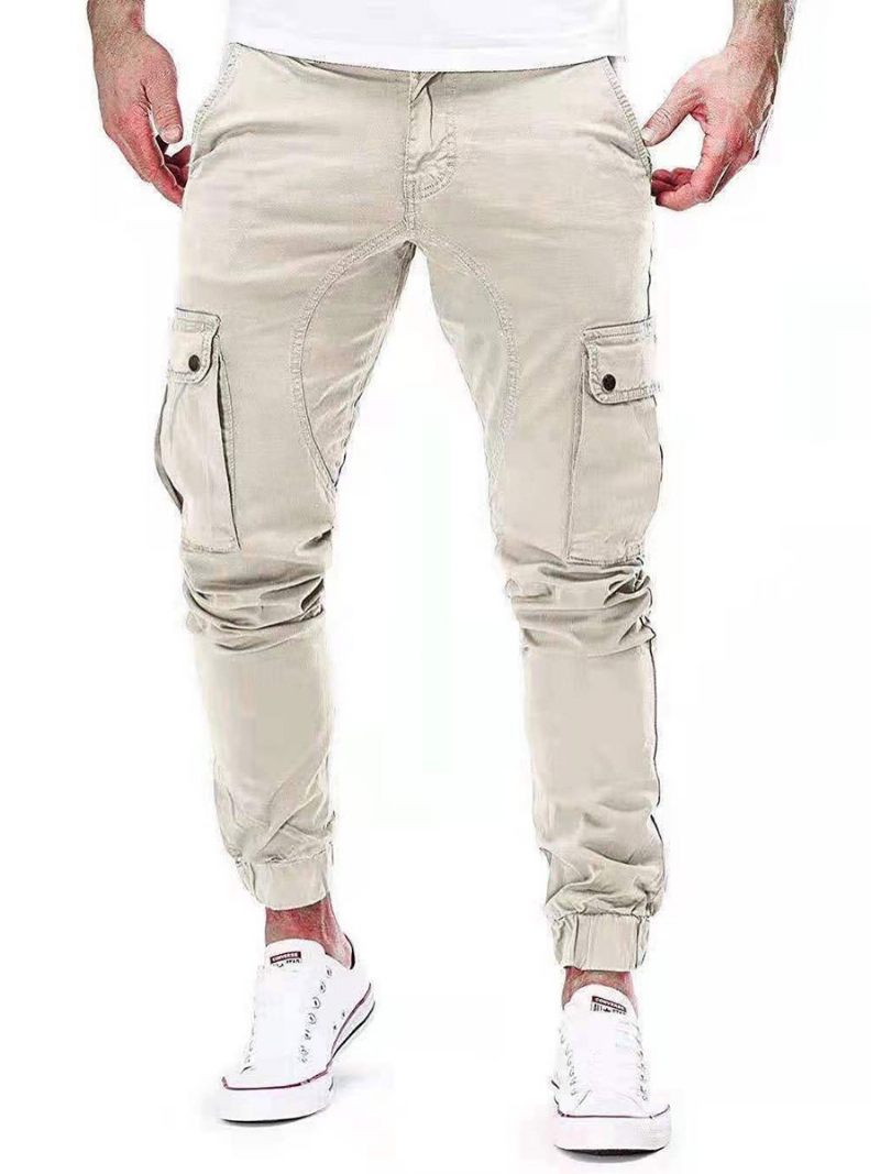 Miesten Housut Rento Kartiomaiset Lenkkeilyhousut Hunter Green Pants - Beige