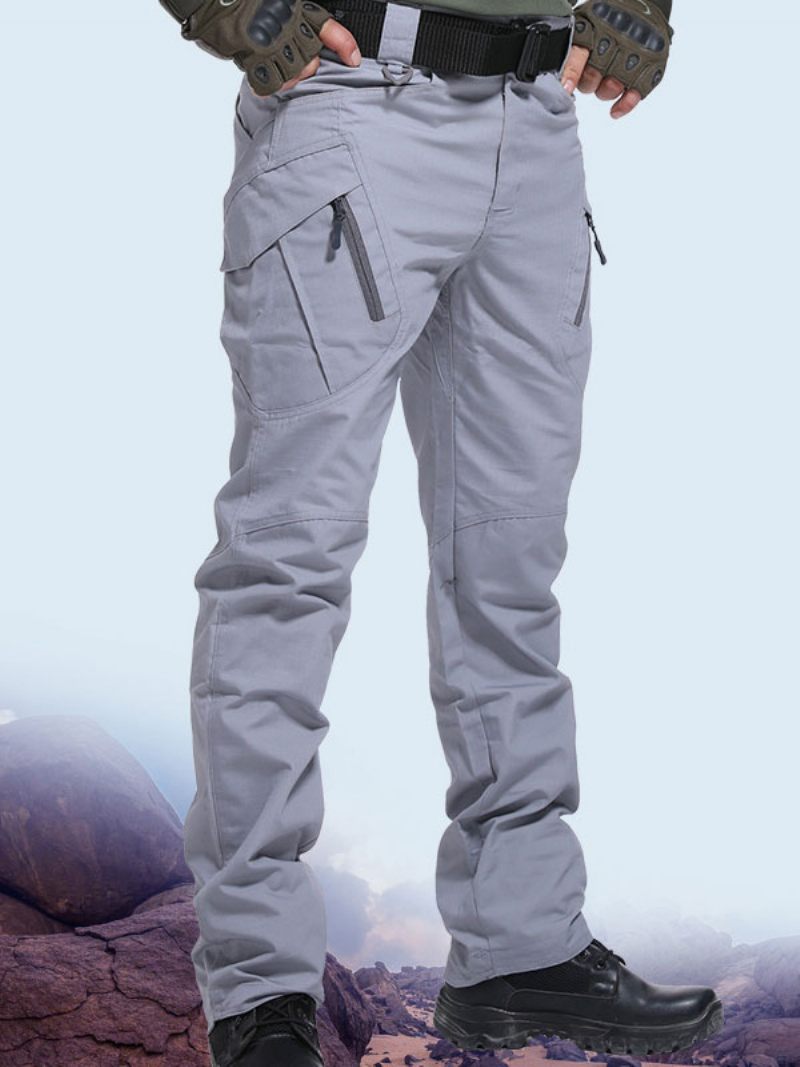 Miesten Housut Rento Natural Waist Straight Cargo Pant Vihreät - Harmaa