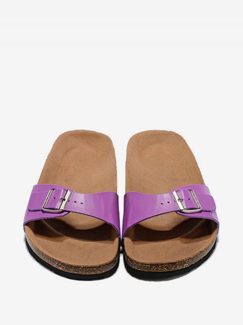 Miesten Sandaalit Slip-on Säädettävä Hihna Solki Tossut Tasaiset - Purppura