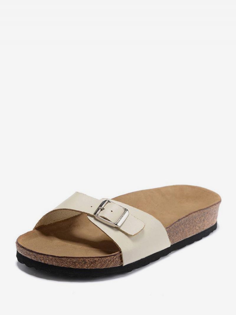 Miesten Sandaalit Slip-on Säädettävä Hihna Solki Tossut Tasaiset - Beige