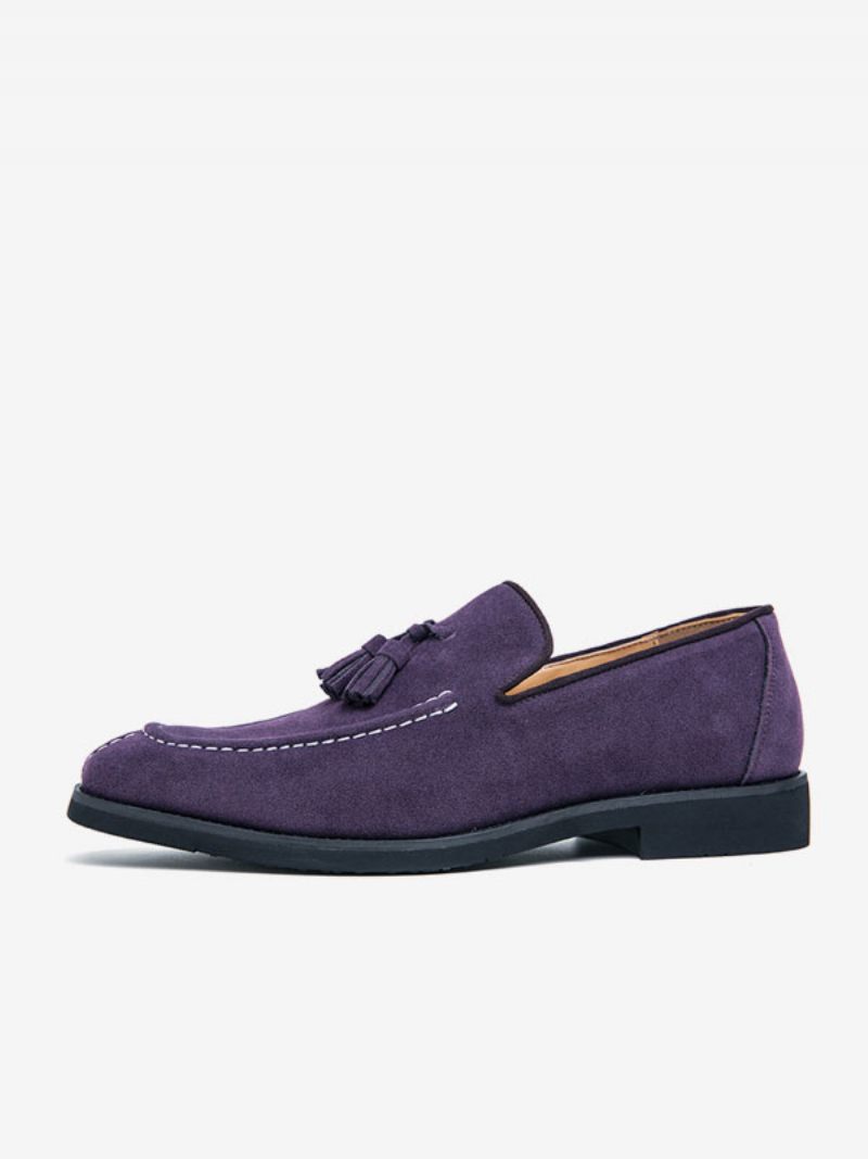 Loafer-kengät Miehille Pu-nahkainen Munkkihihna Slip-on Prom Party -kengät - Purppura