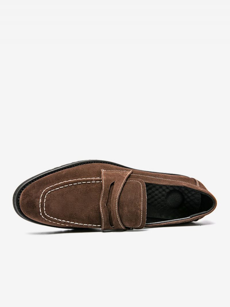 Loafer-kengät Miehille Pu-nahkainen Munkkihihna Slip-on Prom Party -kengät - Kahvinruskea