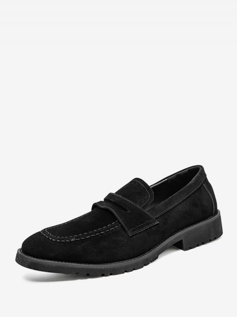 Loafer-kengät Miehille Pu-nahkainen Munkkihihna Slip-on Prom Party -kengät - Musta