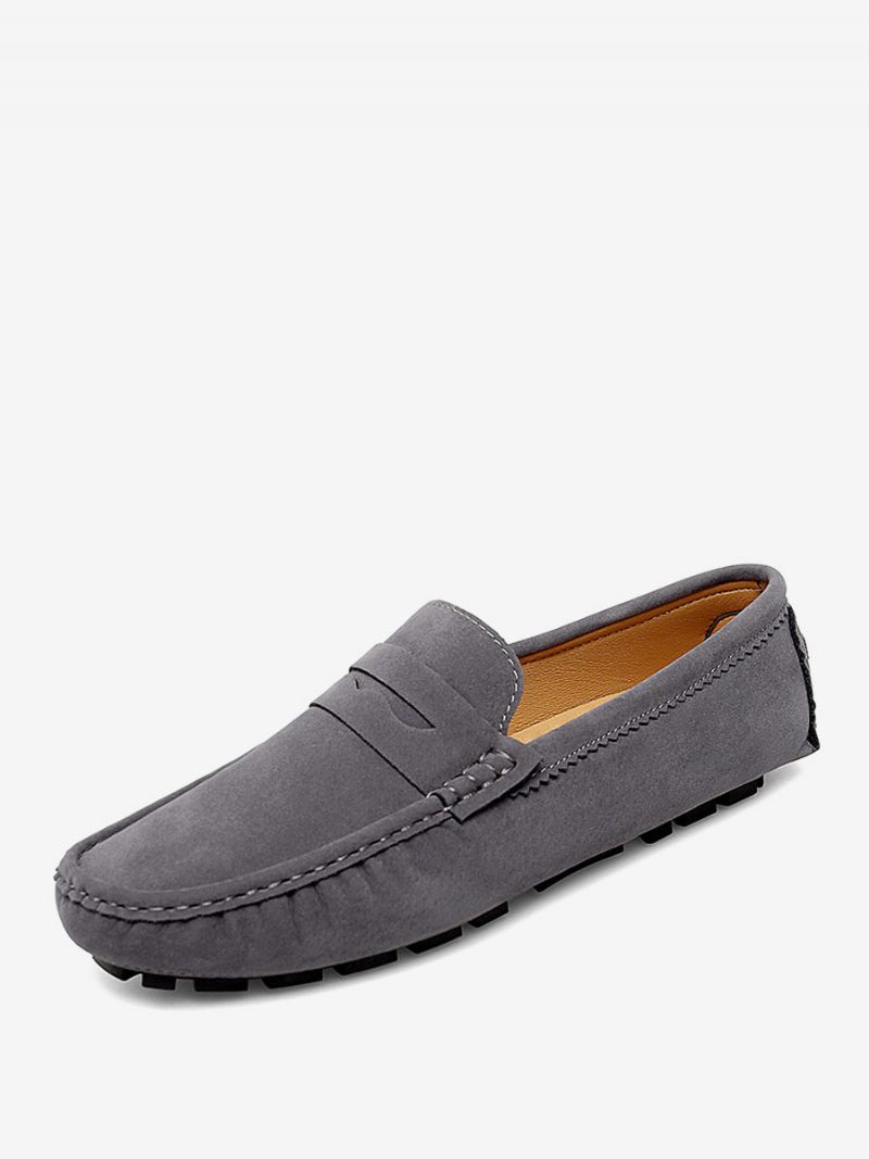 Loafer-kengät Miehille Pyöreävarvas-slip-on-ajokengät - Harmaa