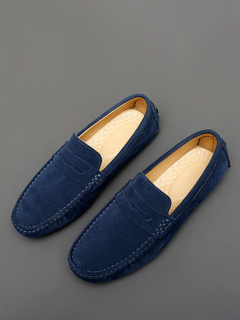 Loafer-kengät Miehille Pyöreävarvas-slip-on-ajokengät - Sininen