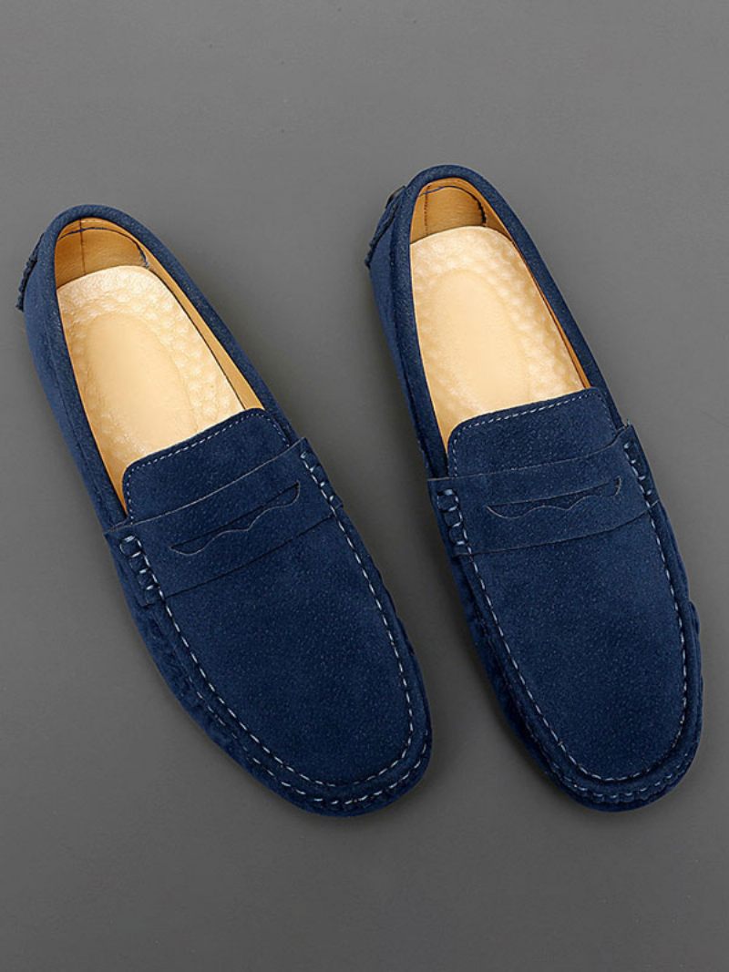 Loafer-kengät Miehille Pyöreävarvas-slip-on-ajokengät - Sininen