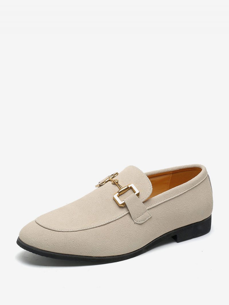 Loafer-kengät Miehille Slip-on Metalliset Yksityiskohdat Pyöreäkärkinen Pu-nahka