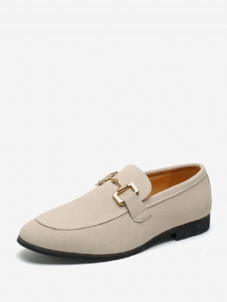 Loafer-kengät Miehille Slip-on Metalliset Yksityiskohdat Pyöreäkärkinen Pu-nahka