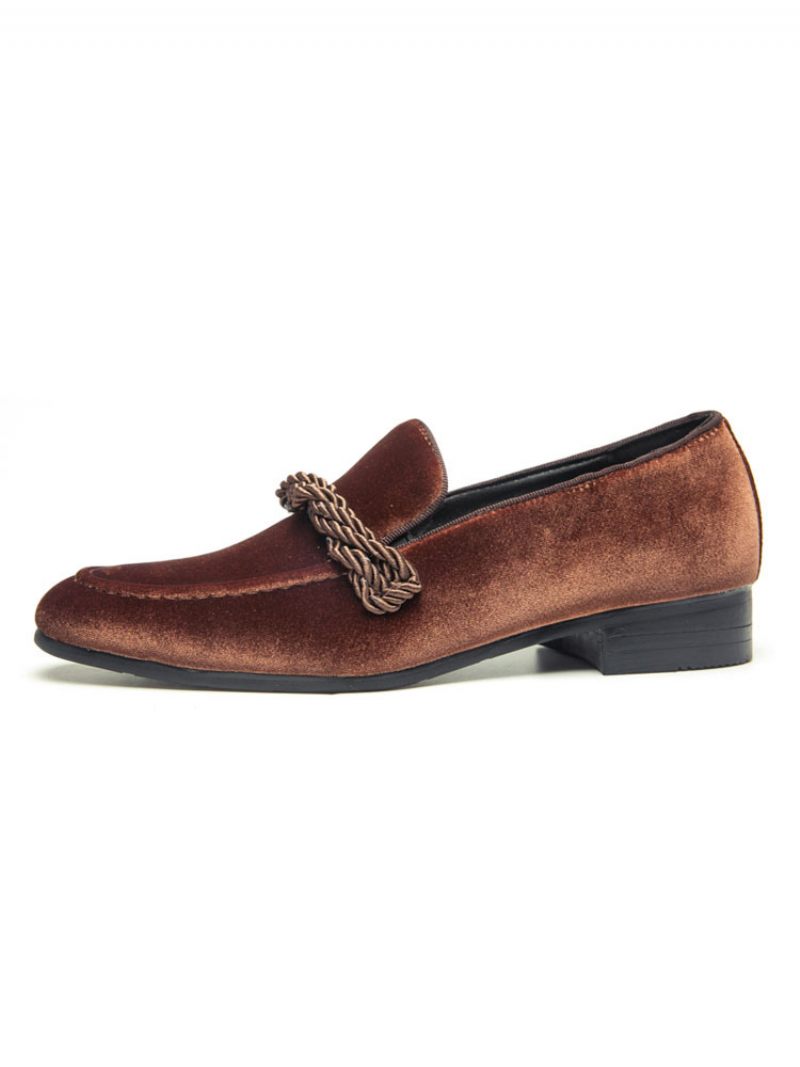 Loafer-kengät Miehille Slip-on Monk Strap Pyöreä Kärki - Kahviruskea