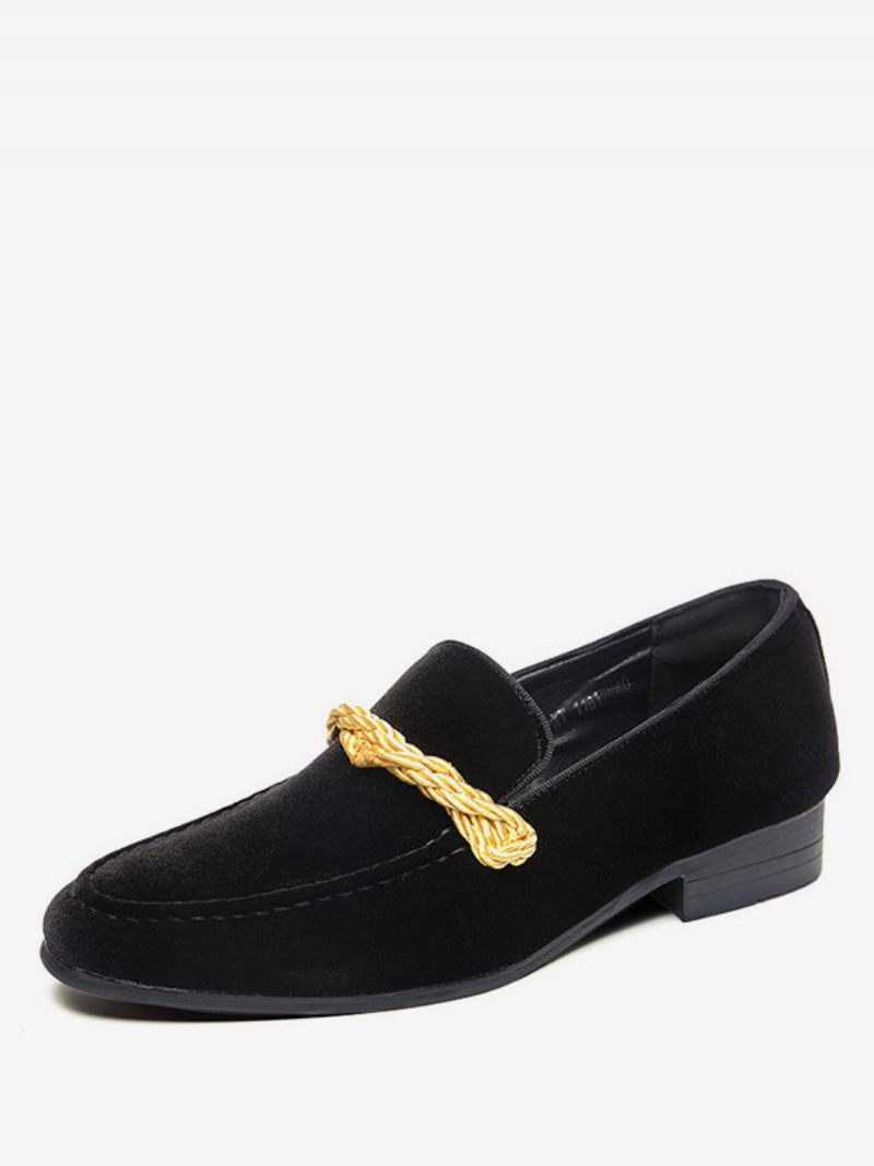 Loafer-kengät Miehille Slip-on Monk Strap Pyöreä Kärki - Musta