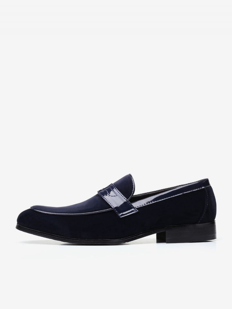 Loafer-kengät Miehille Slip-on Monk Strap Pyöreäkärkinen Pu-nahkaa - Sininen