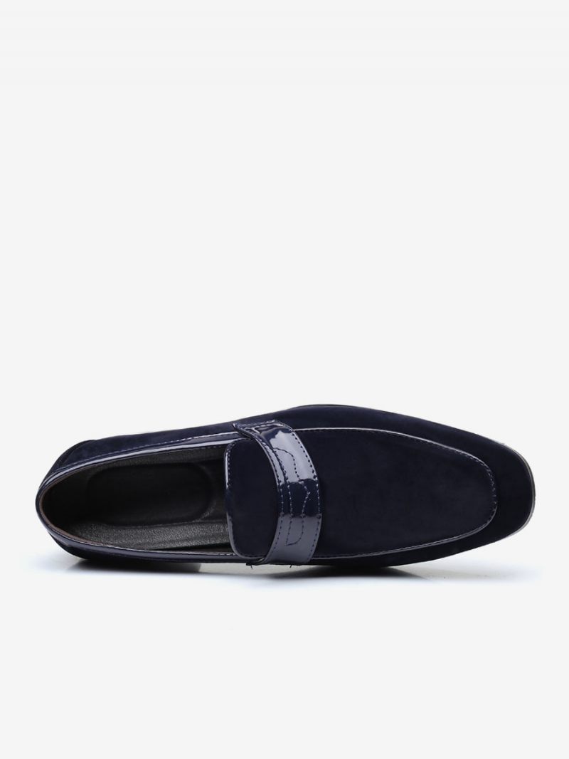 Loafer-kengät Miehille Slip-on Monk Strap Pyöreäkärkinen Pu-nahkaa - Sininen