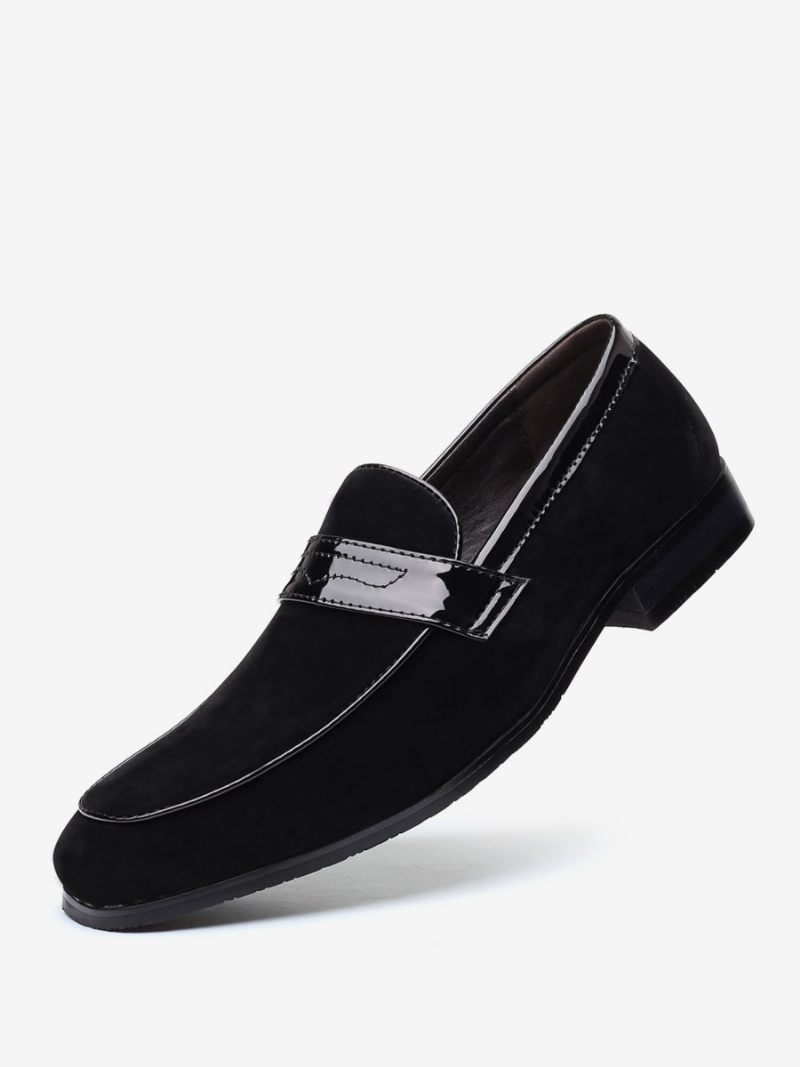 Loafer-kengät Miehille Slip-on Monk Strap Pyöreäkärkinen Pu-nahkaa - Musta