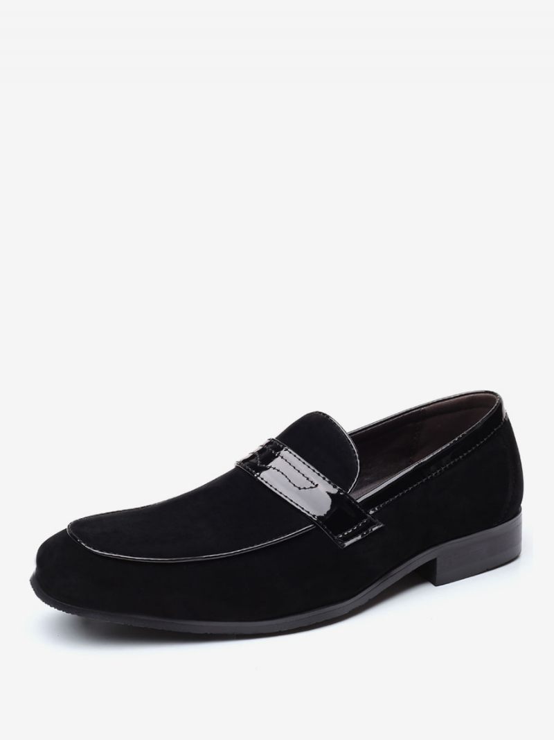 Loafer-kengät Miehille Slip-on Monk Strap Pyöreäkärkinen Pu-nahkaa - Musta