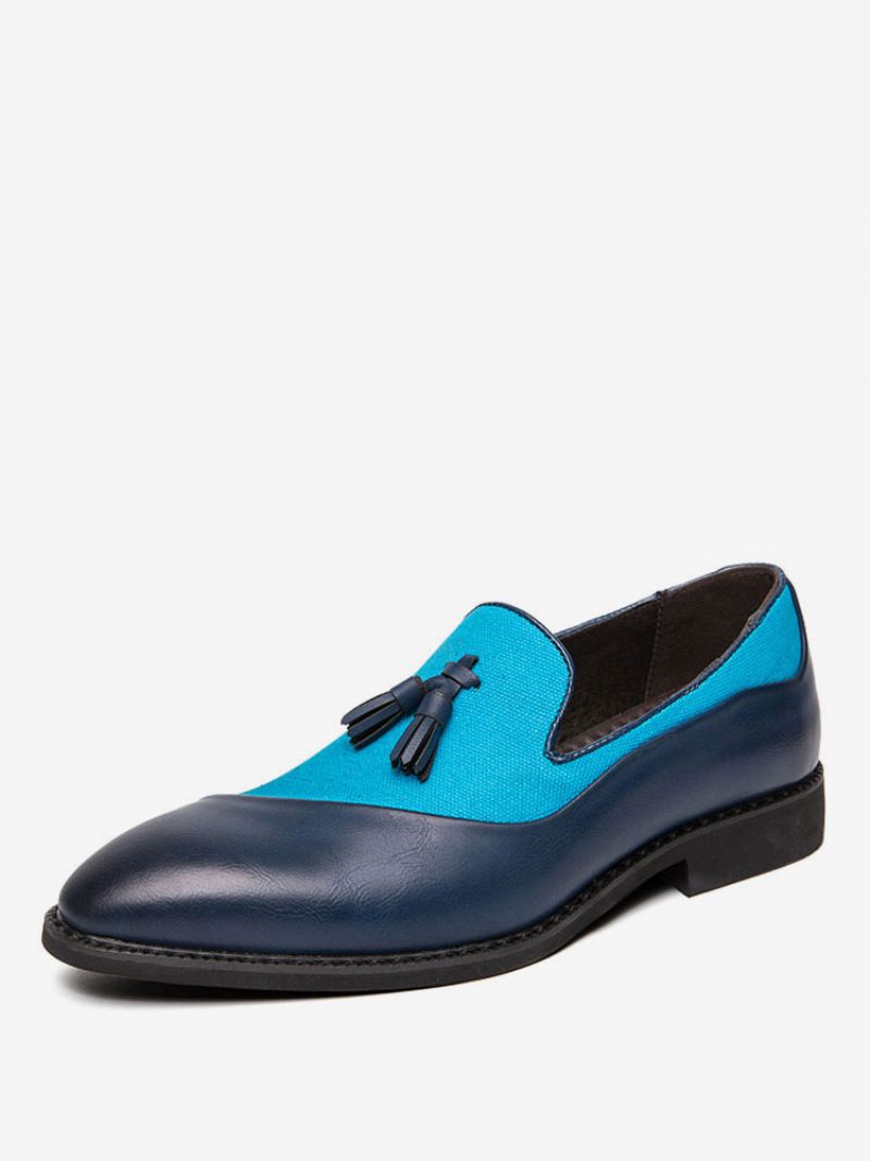 Miesten Canvas Loafer Prom Party Hääkengät Slip-on Tupsilla