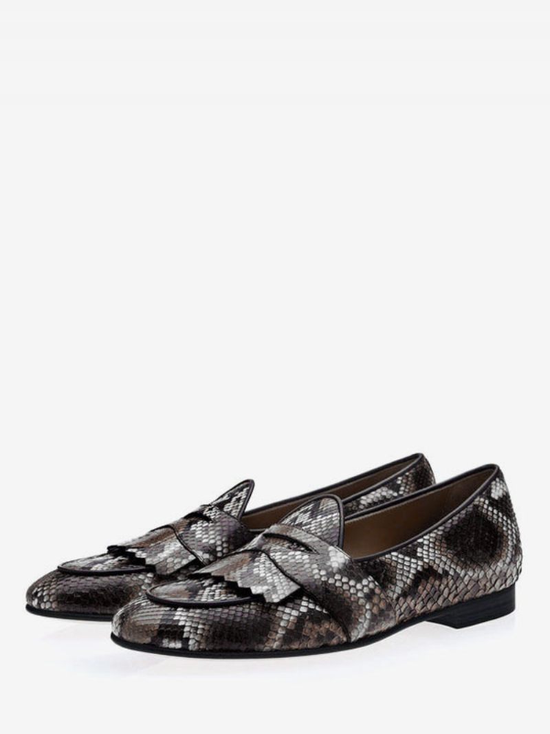 Miesten Fringe Penny Loafers Prom Party Hääkengät - Python