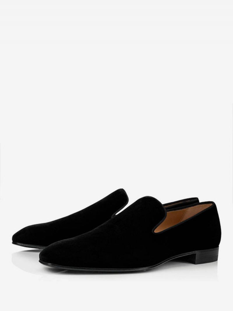 Miesten Keinomokkanahka Loafer Prom Party Hääkengät Slip-on Neliömäinen Mokkanahka