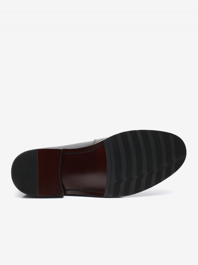 Miesten Lehmännahkaiset Slip-on Loafer Mokkanahkaiset Juhlakengät - Musta