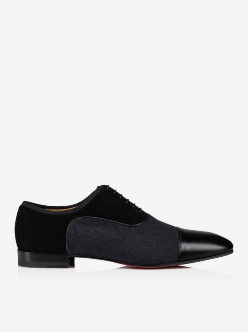 Miesten Loafer-kengät Pyöreäkärkiset Pu-nahkaiset Oxford Wedding Prom -kengät - Musta