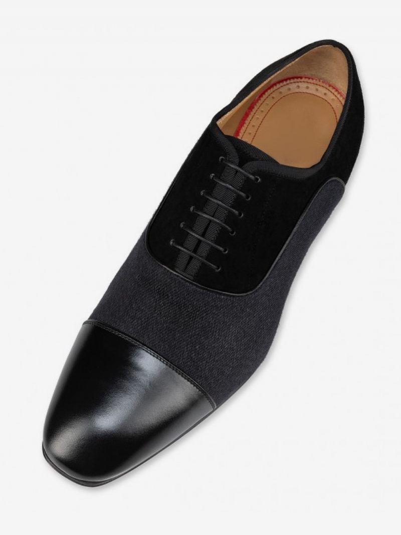 Miesten Loafer-kengät Pyöreäkärkiset Pu-nahkaiset Oxford Wedding Prom -kengät - Musta