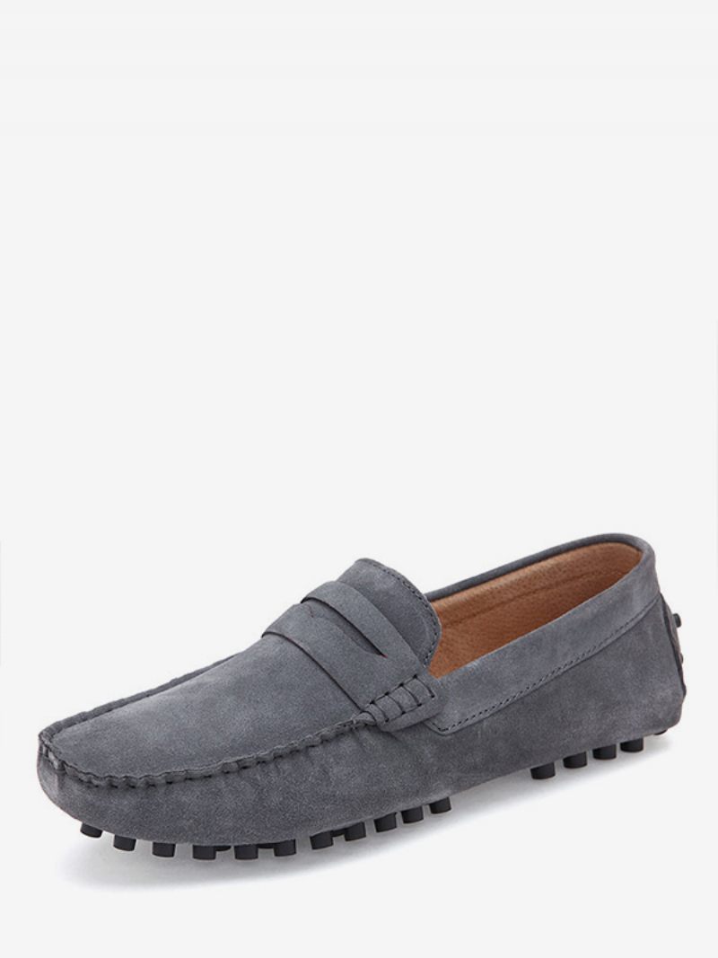 Miesten Loafer-kengät Slip-on Munkkihihna Pyöreäkärkinen Mokkanahka