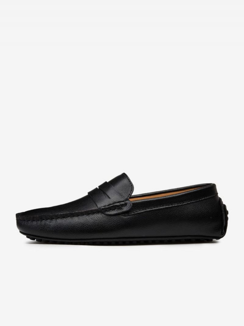 Miesten Loafer-kengät Slip-on Munkkihihna Pyöreäkärkiset Pu-nahkaiset Ajokengät - Musta