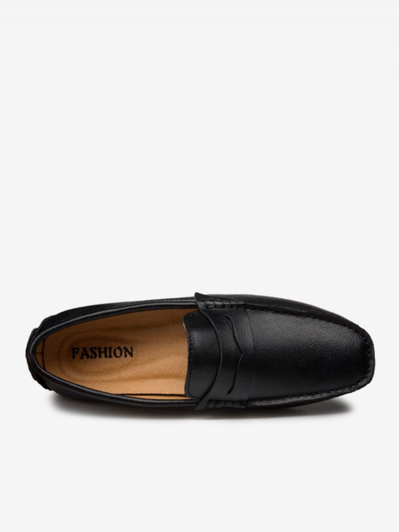 Miesten Loafer-kengät Slip-on Munkkihihna Pyöreäkärkiset Pu-nahkaiset Ajokengät - Musta