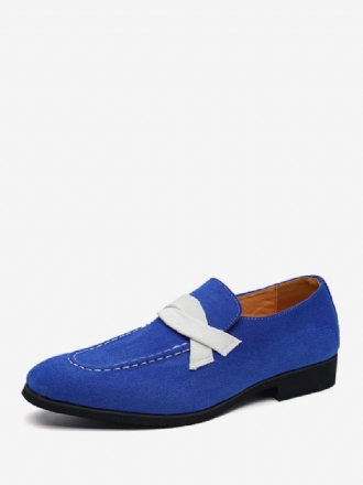 Miesten Loafer-kengät Slip-on Munkkihihna Väri Block Pyöreävarvas Pu-nahka Juhlakengät