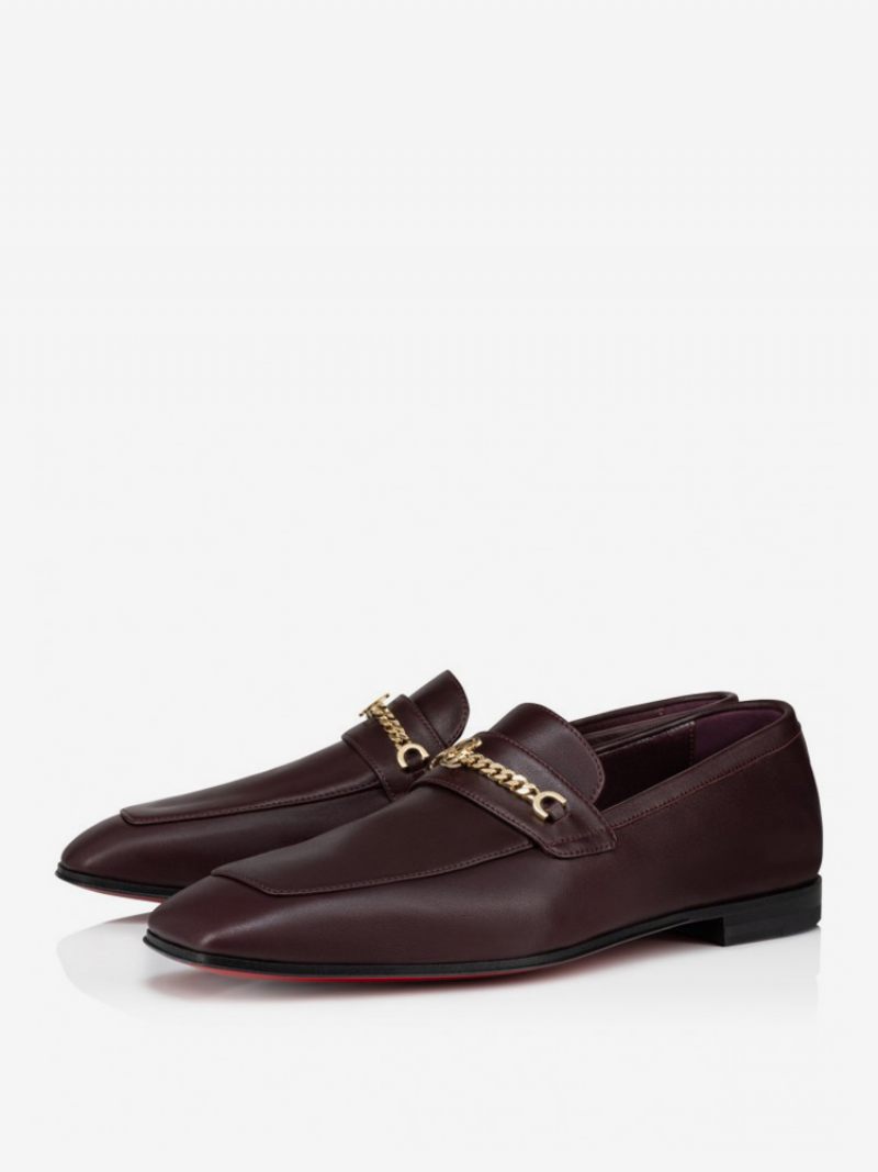 Miesten Loafer-kengät Slip-on Polyesterimetallitiedot Prom Hääkengät - Burgundy