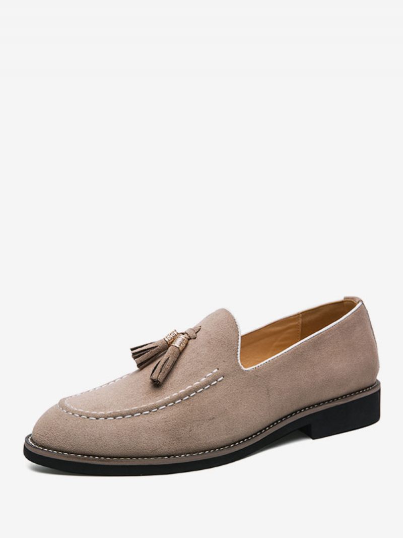 Miesten Loafer-kengät Slip-on Pom Poms Pyöreäkärkinen Pu-nahkaa - Beige