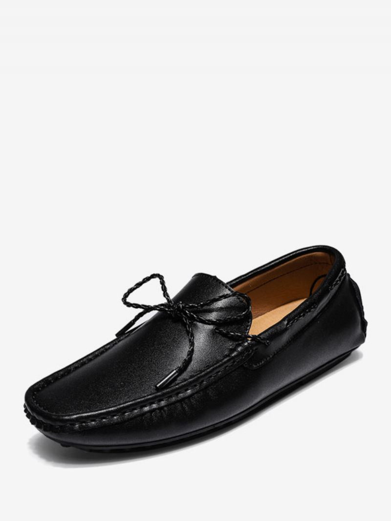 Miesten Loafer-kengät Slip-on Pyöreäkärkinen Pu-nahka - Musta