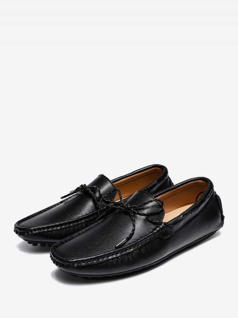 Miesten Loafer-kengät Slip-on Pyöreäkärkinen Pu-nahka - Musta