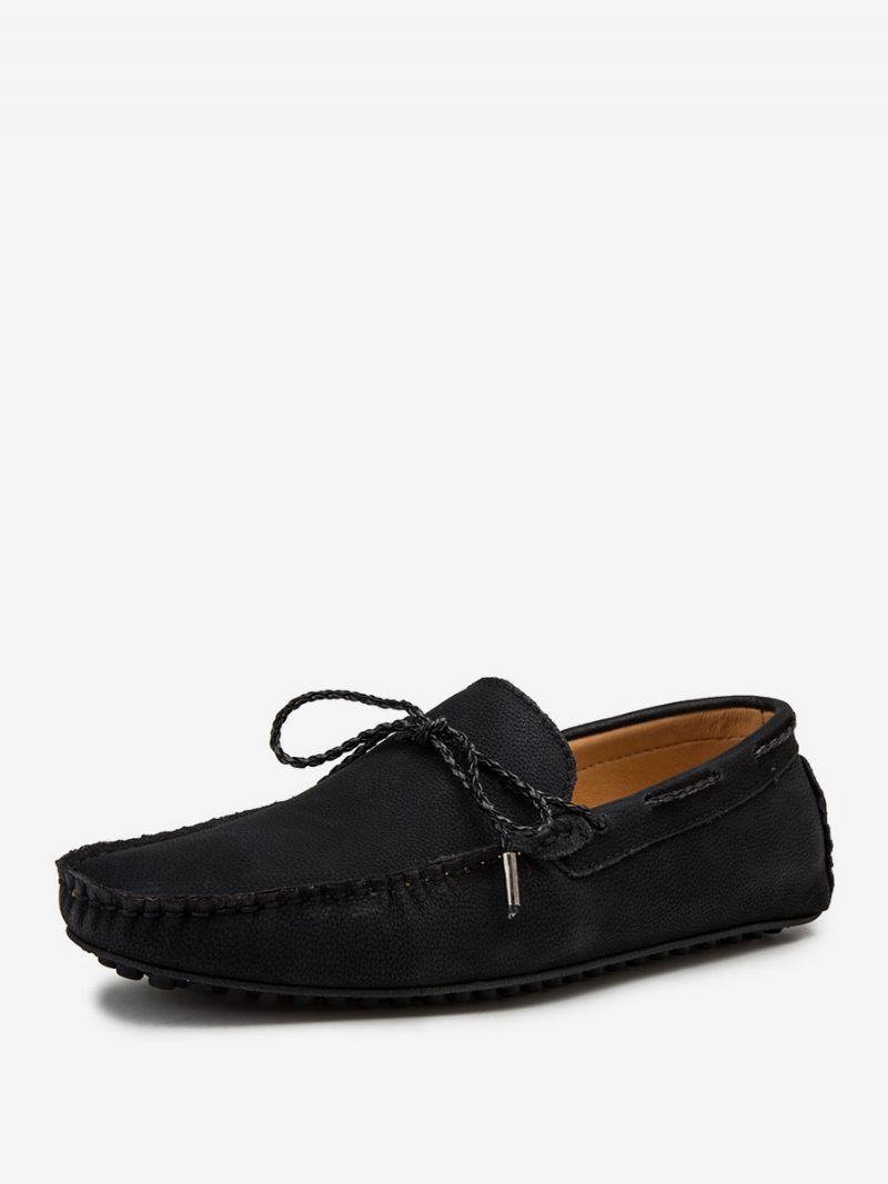 Miesten Loafer-kengät Slip-on Pyöreäkärkiset Pu-nahkaa - Musta