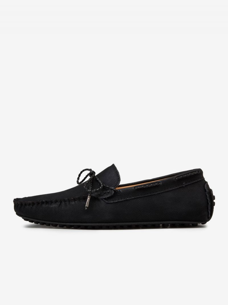 Miesten Loafer-kengät Slip-on Pyöreäkärkiset Pu-nahkaa - Musta