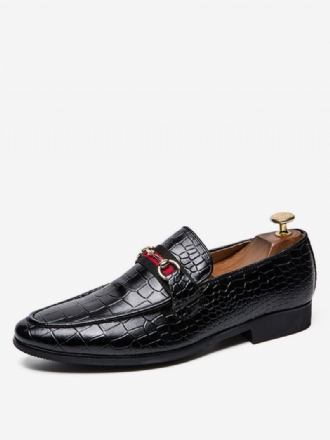 Miesten Loafer Prom Party Hääkengät Black Lizard Print Slip-on