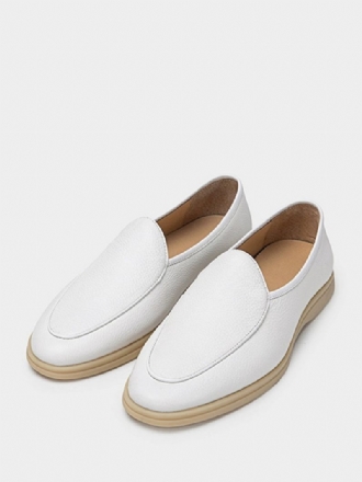 Miesten Loafer-slip-on Pyöreäkärkiset Lehmännahkaiset Kengät